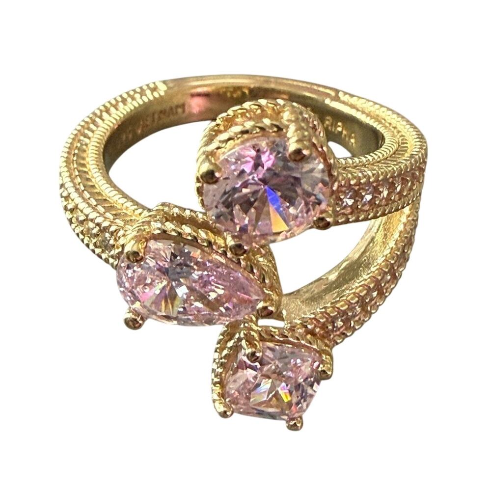 Judith Ripka 925 Sterling Silver 14K Gold Clad Ring Size 8.75 NEW